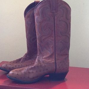 Tony Lama Ostrich Cowboy Boots